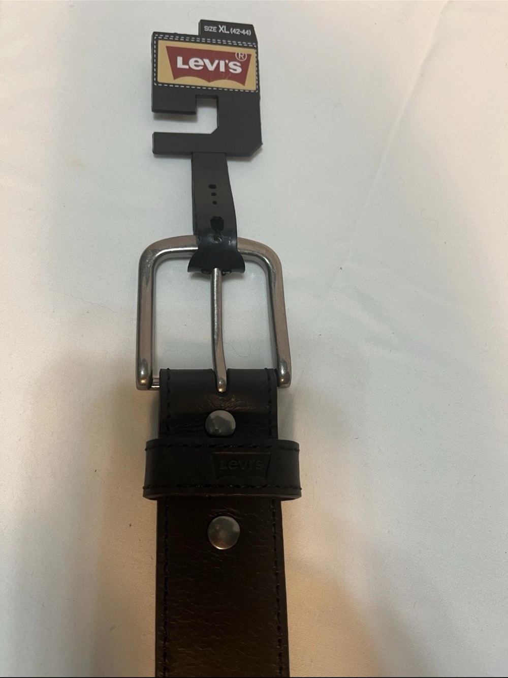 Levi's Brown Leather Belt with Silver Buckle